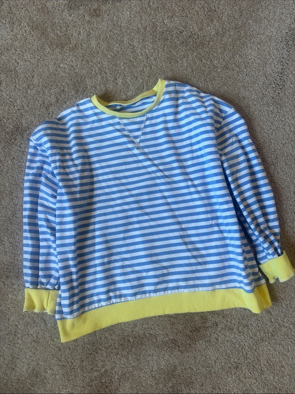 Striped Yellow and Blue oversized long sleeve